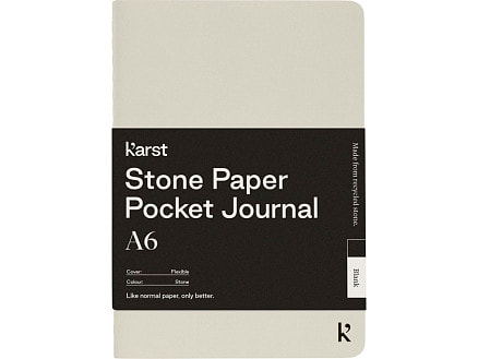 Карманная записная книжка-блокнот с мягкой обложкой Karst® формата A6, листы без линования, бежевый