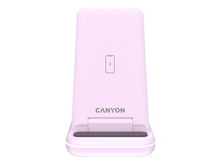 Беспроводное зарядное устройство 3-в-1 CANYON WS-304 (CNS-WCS304B), 15W, розовый