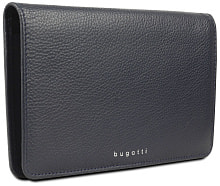 Кошелёк женский BUGATTI Lady Top, тёмно-синий, натуральная воловья кожа, 19,5х2х11,2 см