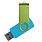 Флеш накопитель USB 2.0 Twister Сolor Mix 16GB, пластик Софт Тач/металл, голубой/светло-зеленый_ГОЛУБОЙ 10