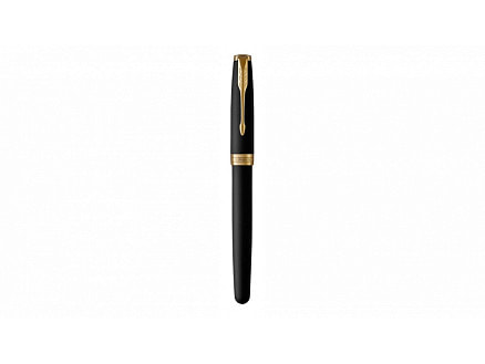 Ручка роллер Parker Sonnet  Matte Black GT, стержень: F, цвет чернил: black, в подарочной упаковке