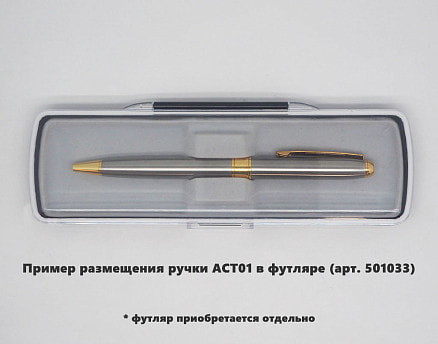 Ручка шариковая Grand Gamma, металлическая, серебристая/золотистая