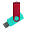 Флеш накопитель USB 2.0 Twister Сolor Mix 16GB, пластик Софт Тач/металл, бирюзовый/красный_БИРЮЗОВЫЙ 5