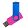 Флеш накопитель USB 2.0 Twister Сolor Mix 16GB, пластик Софт Тач/металл, розовый/синий_РОЗОВЫЙ 9