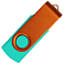 Флеш накопитель USB 2.0 Twister Сolor Mix 16GB, пластик Софт Тач/металл, бирюзовый/оранжевый small_img_2