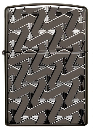Зажигалка ZIPPO Armor™ с покрытием High Polish Black Ice®, латунь/сталь, чёрная, 38x13x57 мм
