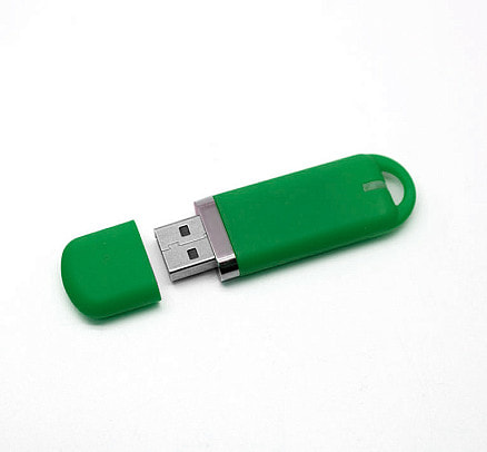 Флеш накопитель USB 2.0 Memo 16GB, пластик Софт Тач, зеленый/зеленый