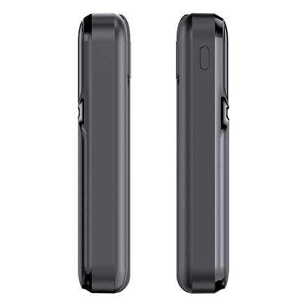 Внешний аккумулятор (powerbank) «Lumen», софт тач, 10 000 mAH, с тремя зарядными шнурами, 22,5W super fast charge, Power Delivery (PD) 20W (dfnn), QC3.0, черный