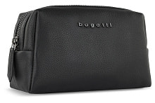 Косметичка BUGATTI Bella, чёрная, воловья кожа/полиэстер, 19х8,5х11 см