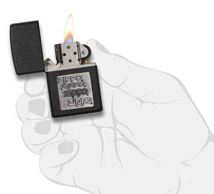 Зажигалка ZIPPO Classic с покрытием Black Crackle™, латунь/сталь, чёрная, матовая, 38x13x57 мм