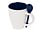 Кружка Авеленго с ложкой, темно-синий_БЕЛЫЙ/ТЕМНО-СИНИЙ