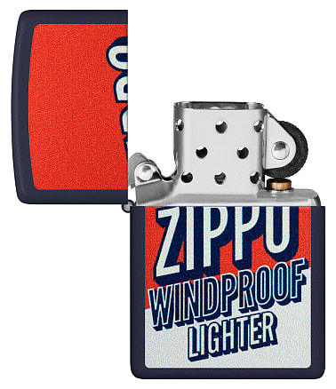 Зажигалка ZIPPO Color Block Design с покрытием Navy Matte, латунь/сталь, синяя, 38x13x57 мм