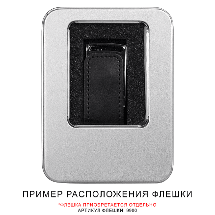 Футляр Shine для флеш накопителя металлический, размер 11,5*8,5 см, серебристый