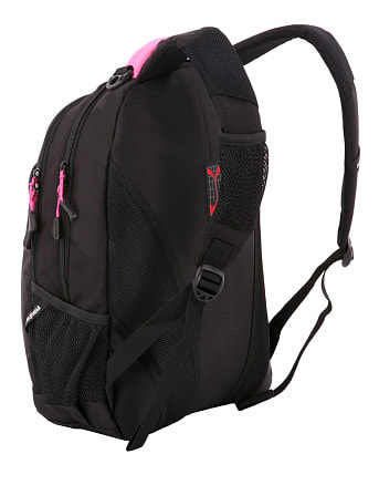 Рюкзак SWISSGEAR, черный/фуксия, фьюжн/2 мм рипстоп, 32x15x46 см, 22 л