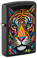 Зажигалка ZIPPO Tiger Stripes Design с покрытием Black Matte, латунь/сталь, черная, 38x13x57 мм