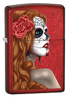 Зажигалка ZIPPO Classic с покрытием Candy Apple Red™, латунь/сталь, красная, глянцевая, 38x13x57 мм
