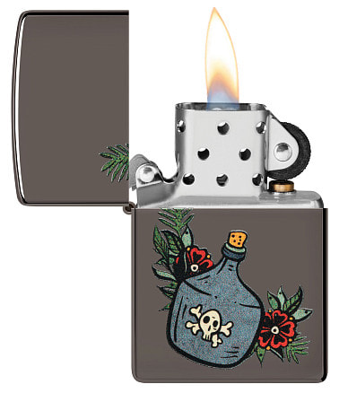 Зажигалка ZIPPO Moonshine Jug с покрытием Black Ice®, латунь/сталь, черная, 38x13x57 мм
