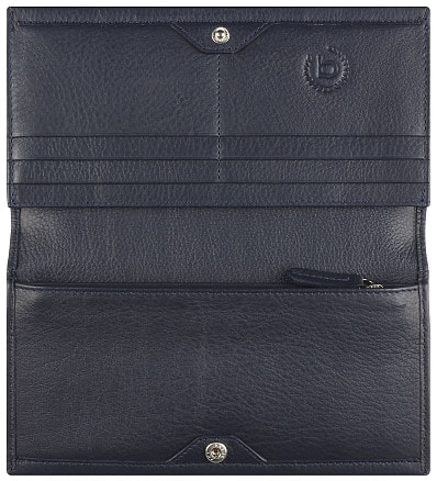 Кошелёк женский BUGATTI Lady Top, тёмно-синий, натуральная воловья кожа, 19,5х2х10 см