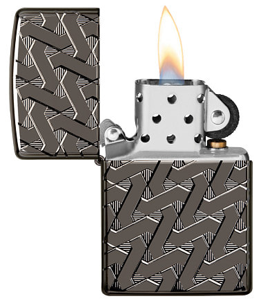 Зажигалка ZIPPO Armor™ с покрытием High Polish Black Ice®, латунь/сталь, чёрная, 38x13x57 мм