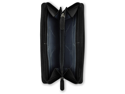 Кошелёк женский BUGATTI Banda, с защитой данных RFID, чёрный, кожа/полиэстер, 18,5х2х10 см