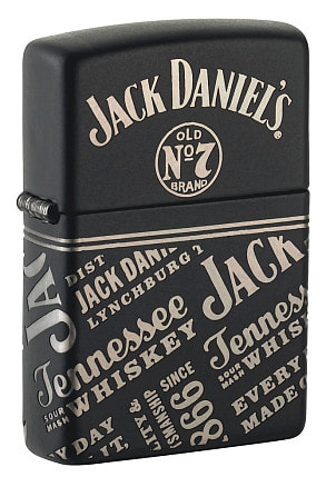 Зажигалка ZIPPO Jack Daniel's с покрытием Black Matte, латунь/сталь, разно