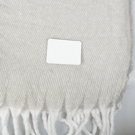 Шеврон Rectangle Cowhide размер 60*30 мм, белый, со скругленными углами