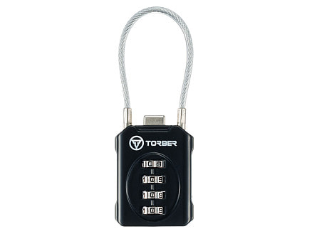 Замок кодовый TORBER, черный, цинковый сплав, 3 x 1,4 x 8 см