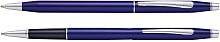 Набор Cross Classic Century Translucent Blue Lacquer: шариковая ручка и ручка-роллер,, синий