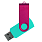 Флеш накопитель USB 2.0 Twister Сolor Mix 16GB, пластик Софт Тач/металл, бирюзовый/розовый_БИРЮЗОВЫЙ 3
