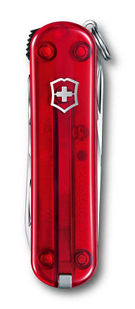 Нож-брелок VICTORINOX NailClip 580, 65 мм, 8 функций, полупрозрачный красный