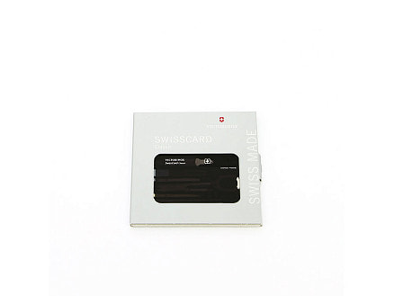 Швейцарская карточка VICTORINOX SwissCard Classic, 10 функций, полупрозрачная чёрная