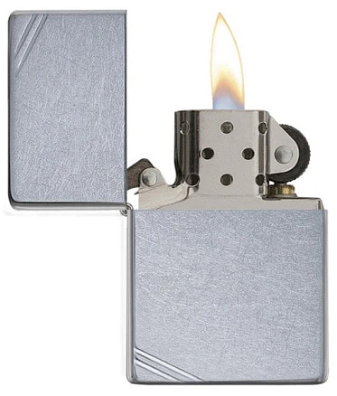 Зажигалка ZIPPO Vintage с покрытием Street Chrome™, латунь/сталь, серебристая, матовая, 38x13x57 мм
