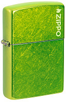Зажигалка ZIPPO Logo с покрытием Lurid™, латунь/сталь, зеленая, глянцевая, 38x13x57 мм