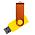 Флеш накопитель USB 2.0 Twister Сolor Mix 16GB, пластик Софт Тач/металл, желтый/оранжевый_желтый