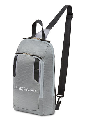 Рюкзак SWISSGEAR с одним плечевым ремнем, темно-серый/серый, полиэстер рип-стоп, 18 x 5 x 33 см, 4 л