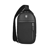 Рюкзак на одно плечо VICTORINOX Architecture Urban2 Sling Bag, черный, полиэстер/кожа, 17x8x28 см, 2 л