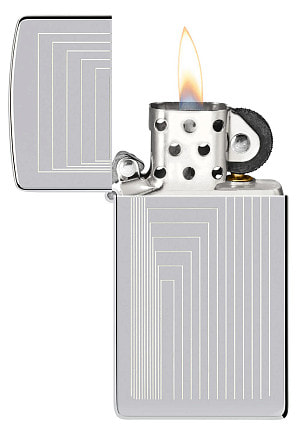 Зажигалка ZIPPO Slim® с покрытием High Polish Chrome, латунь/сталь, серебристая, 29x10x60 мм