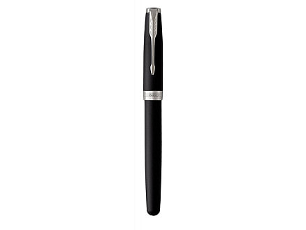 Ручка роллер Parker Sonnet  Lacquer Deep Black CT, стержень: F, цвет чернил: black, в подарочной упаковке