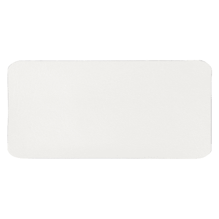 Шеврон Rectangle Cowhide размер 60*30 мм, белый, со скругленными углами