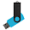 Флеш накопитель USB 2.0 Twister Сolor Mix 16GB, пластик Софт Тач/металл, голубой/черный_голубой 13