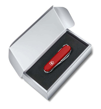 Подарочная коробка VICTORINOX для ножей 84-91 мм толщиной до 6 уровней, картонная, серебристая