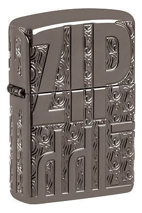 Зажигалка ZIPPO Reverse Carve с покрытием Black Ice®, латунь/сталь, чёрная, глянцевая, 38x13x57 мм