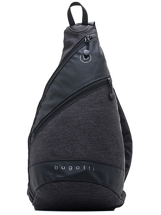 Рюкзак с одним плечевым ремнем BUGATTI Universum, графитовы, полиэстер меланж/тарпаулин, 23х14х42 см