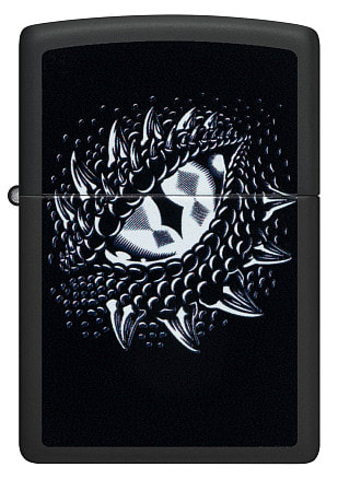 Зажигалка ZIPPO Dragon Eye с покрытием Black Light, латунь/сталь, черная,матовая 38x13x57 мм
