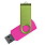 Флеш накопитель USB 2.0 Twister Сolor Mix 16GB, пластик Софт Тач/металл, розовый/светло-зеленый_РОЗОВЫЙ 10