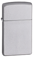 Зажигалка ZIPPO Slim® с покрытием Satin Chrome™, латунь/сталь, серебристая, матовая, 29x10x60 мм