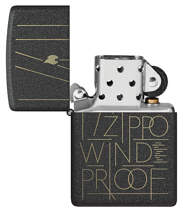 Зажигалка ZIPPO Line Art с покрытием Black Crackle™, латунь/сталь, чёрная, матовая, 38x13x57 мм