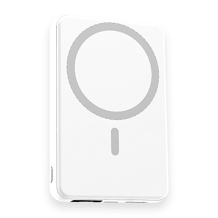 Магнитный внешний аккумулятор Quantum с беспроводной зарядкой (15W), 10000 Mah, белый