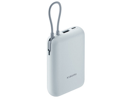 Внешний аккумулятор со встроенным кабелем Mi Power Bank 10000mAh (Integrated Cable) Ice Blue GL