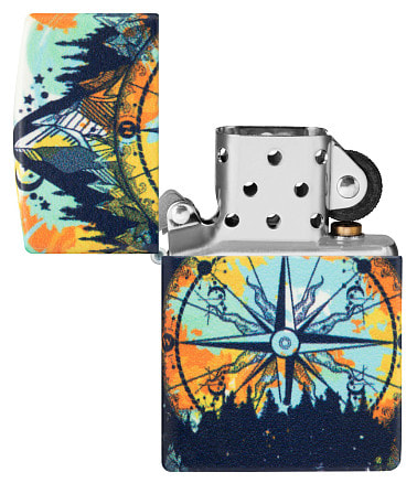 Зажигалка ZIPPO Compass с покрытием Glow In The Dark Green, латунь/сталь, разно